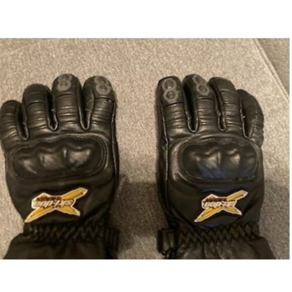 Ski-Doo Mens X-Team Leather Gloves Soft Breathable Waterproof Windproof - Picture 2 of 5